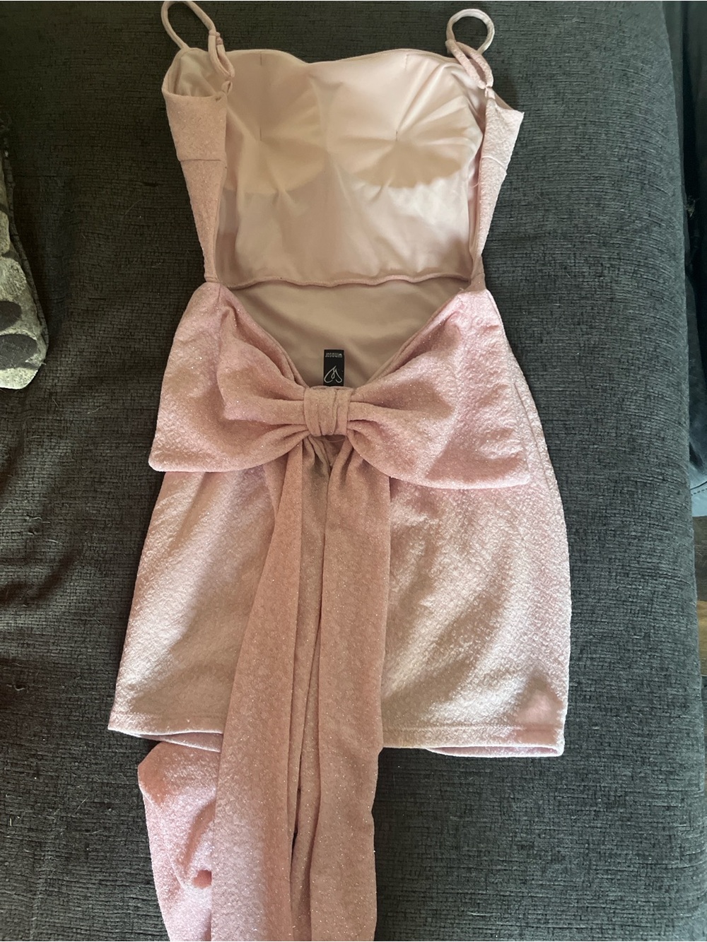 Pink Sparkle Bow Mini Skirt